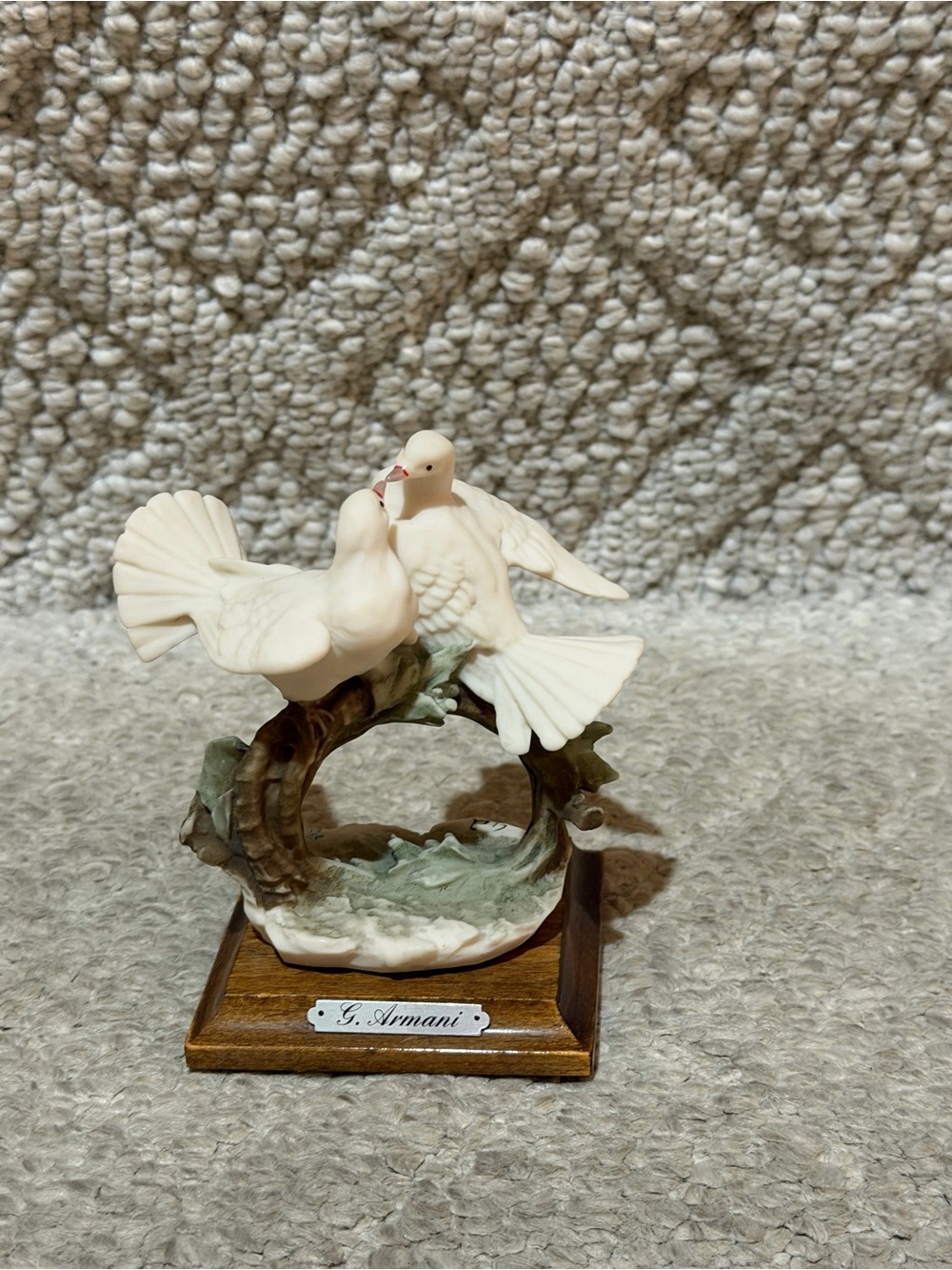 Giorgio Armani Cream White Dove Pair on Branch Figurine